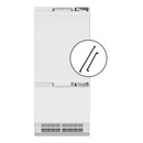 ZLINE Autograph Edition 36-Inch 19.8 Cu. Ft. Built-In Bottom Freezer Refrigerator with Water Dispenser and Ice Maker in Panel Ready with Matte Black Accents (RBITZ-36-MB)