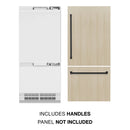 ZLINE Autograph Edition 36-Inch 19.8 Cu. Ft. Built-In Bottom Freezer Refrigerator with Water Dispenser and Ice Maker in Panel Ready with Matte Black Accents (RBITZ-36-MB)