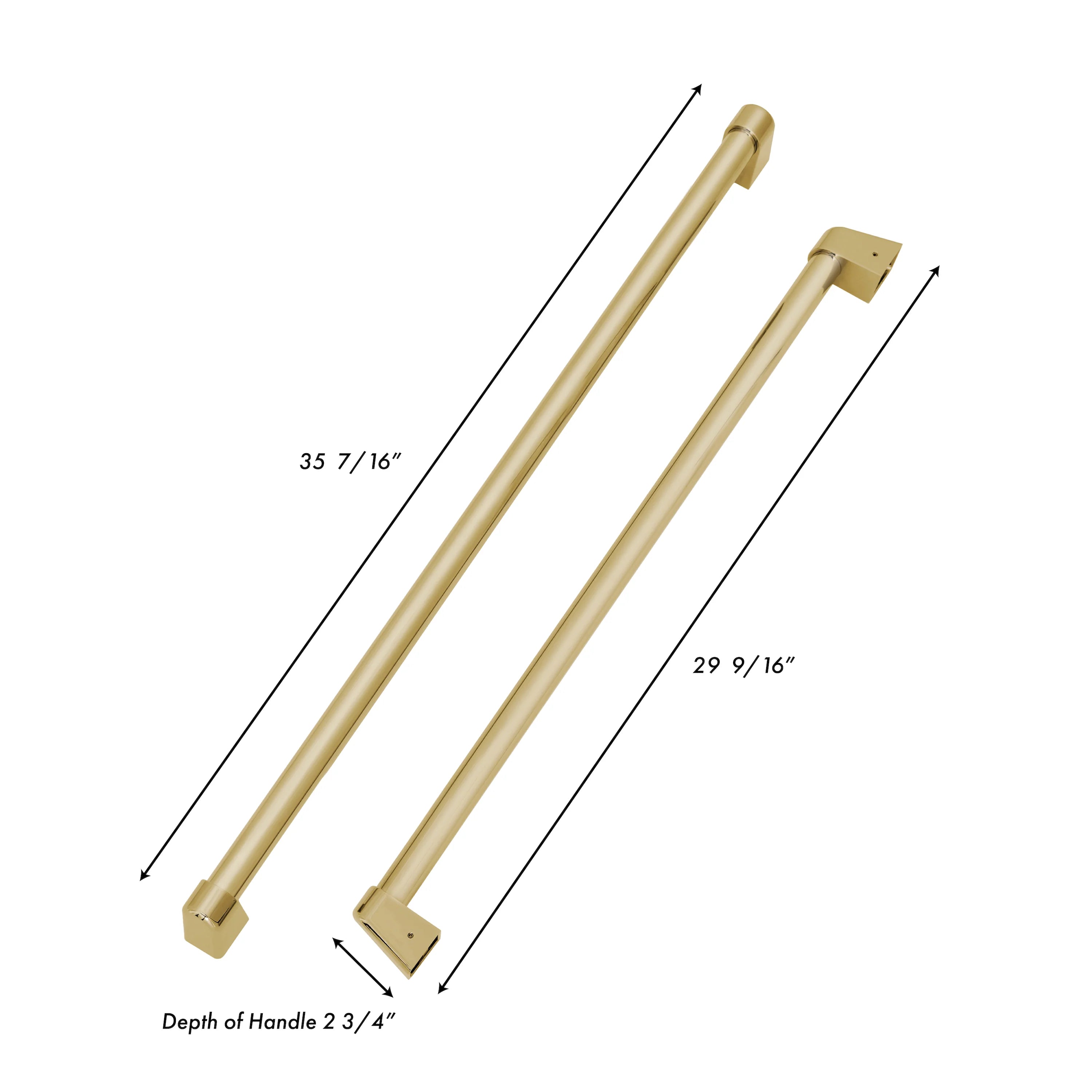 ZLINE built-in refrigerator handles, 35 7/16 in long; 29 9/16 in long, 2 3/4 in depth