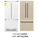 ZLINE Autograph Edition 36-Inch 19.6 cu. ft. Panel Ready Built-in 3-Door French Door Refrigerator with Internal Water and Ice Dispenser with Matte Black Handles (RBIVZ-36-MB)