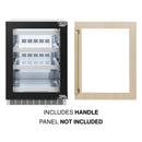 ZLINE Autograph Edition 24-Inch Touchstone 151 Can Indoor/Outdoor Beverage Fridge With Panel Ready Glass Door And Champagne Bronze Handle (RBSPOZ-24-CB)