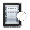 ZLINE Autograph Edition 24-Inch Touchstone 151 Can Indoor/Outdoor Beverage Fridge With Panel Ready Glass Door And Polished Gold Handle (RBSPOZ-24-G)