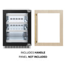 ZLINE Autograph Edition 24-Inch Touchstone 151 Can Indoor/Outdoor Beverage Fridge With Panel Ready Glass Door And Polished Gold Handle (RBSPOZ-24-G)