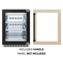 ZLINE Autograph Edition 24-Inch Touchstone 151 Can Indoor/Outdoor Beverage Fridge With Panel Ready Glass Door And Matte Black Handle (RBSPOZ-24-MB)