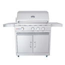 Renaissance Cutlass Pro 30-Inch Propane Gas Grill w/ Rear Burner, Briquette Trays & Blue LED Lights w/ Cart & Gas Connection (RON30B LP CK)
