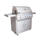 Renaissance Cutlass Pro 30-Inch Propane Gas Grill w/ Rear Burner, Briquette Trays & Blue LED Lights w/ Cart & Gas Connection (RON30B LP CK)
