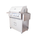 Renaissance Cutlass Pro 30-Inch Propane Gas Grill w/ Rear Burner, Briquette Trays & Blue LED Lights w/ Cart & Gas Connection (RON30B LP CK)