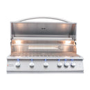 Renaissance Premier 40-Inch Propane Gas Grill w/ Blue LED & Rear Burner w/ Cart & Gas Connection (RJC40AL LP CK)