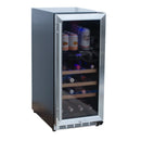 Renaissance 15-Inch 3.2 Cu. Ft. Wine Cooler Refrigerator in Stainless Steel with Glass Door (RWC1)