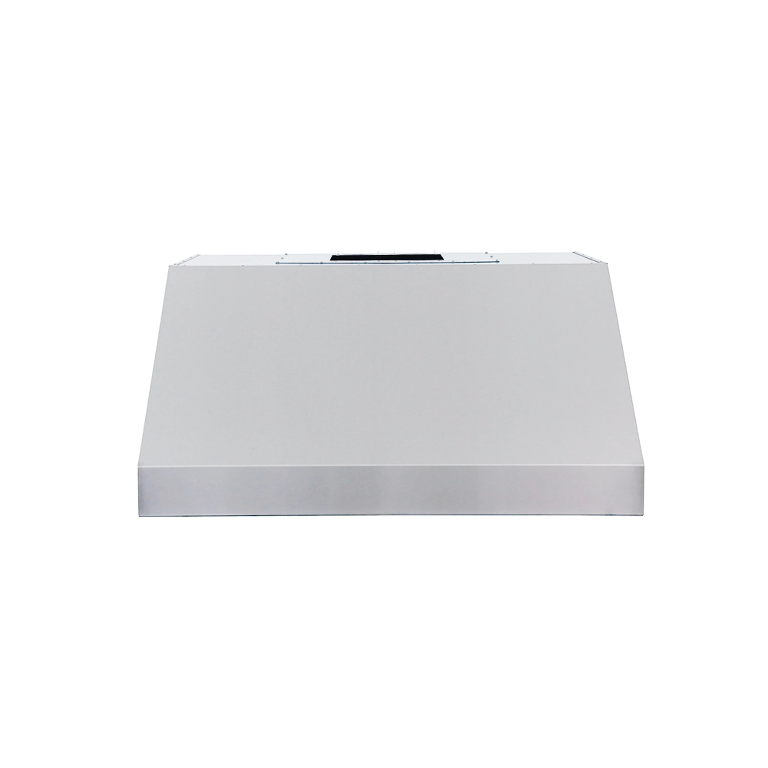36-inch stainless vent hood canopy front, flat panel with top vent opening
