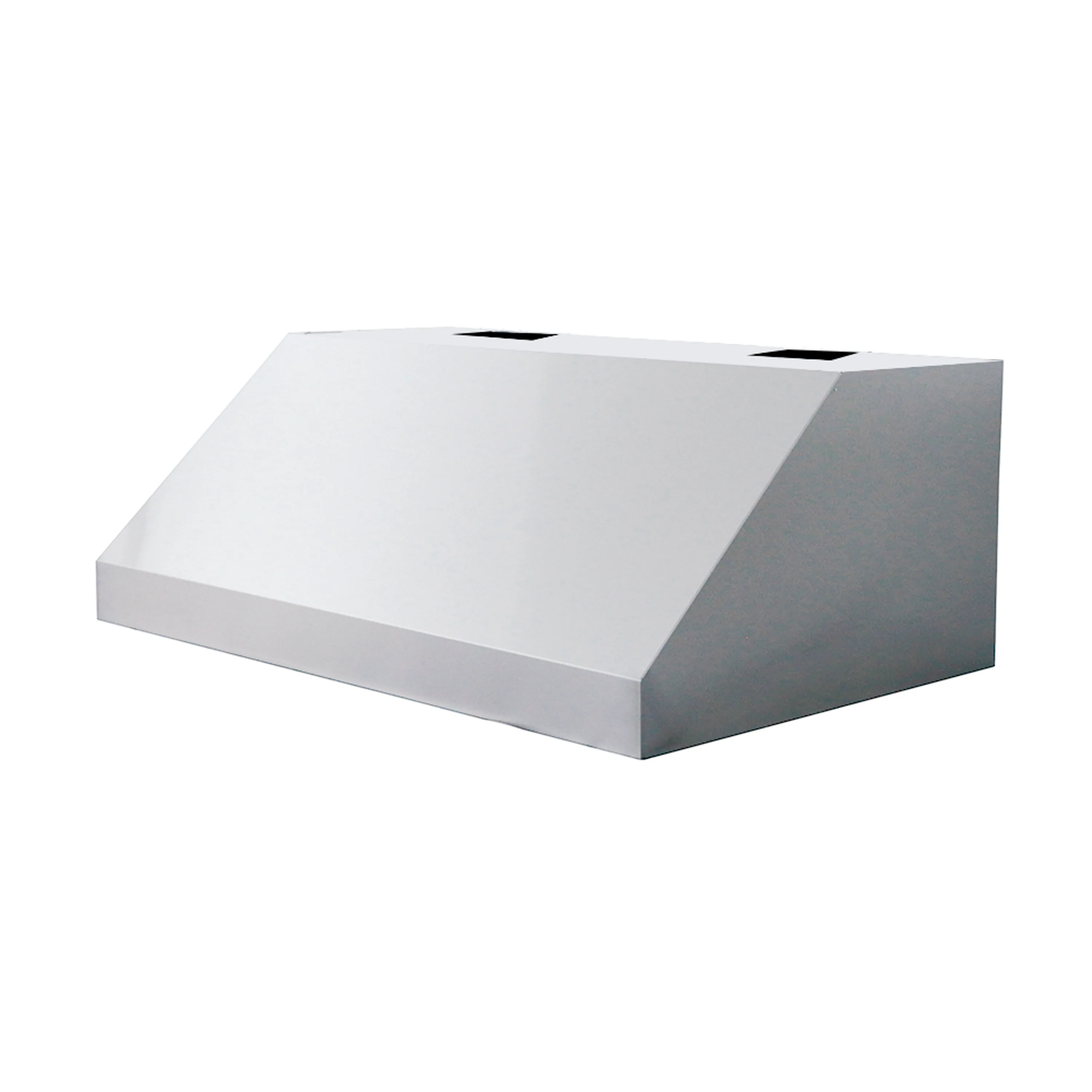 304 stainless steel 48-inch vent hood side view, flat rectangular canopy