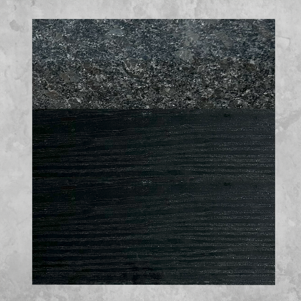 FINISH SWATCH - black granite with black cabinet