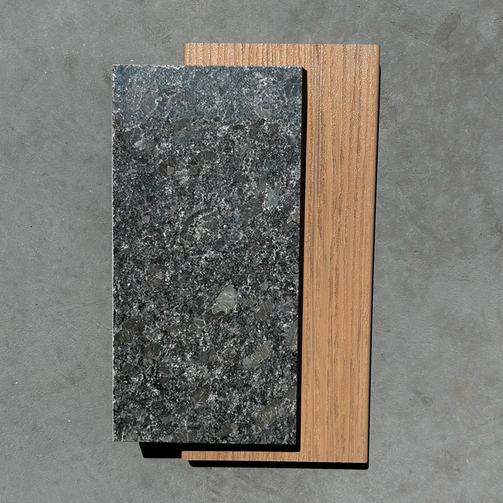 FINISH SWATCH 2 - black granite with cedar cabinet