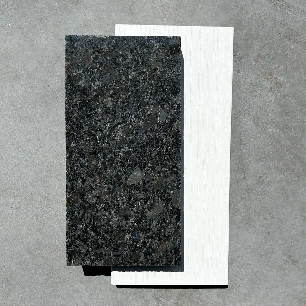 FINISH SWATCH 2 - black granite with white cabinet