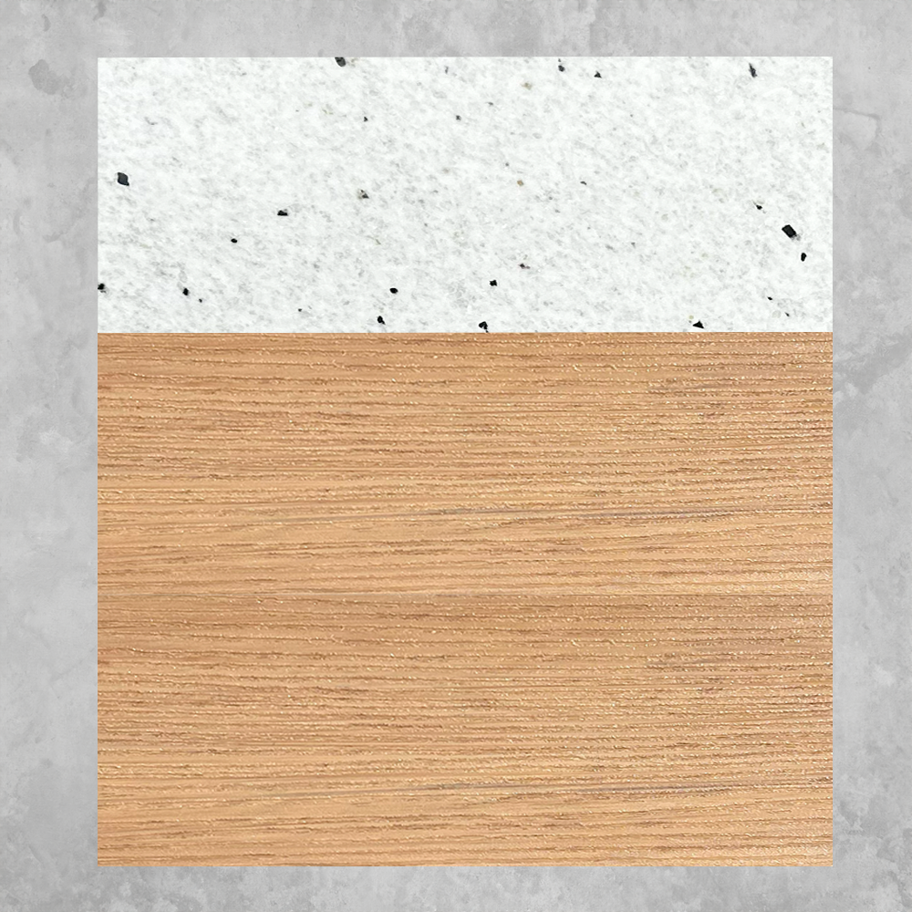 FINISH SWATCH - white granite with cedar cabinet