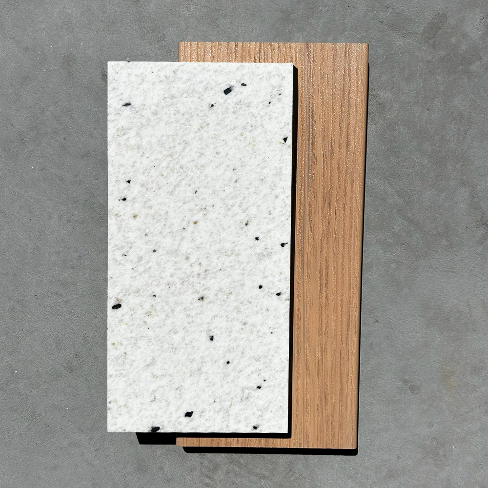 FINISH SWATCH 2 - white granite with cedar cabinet