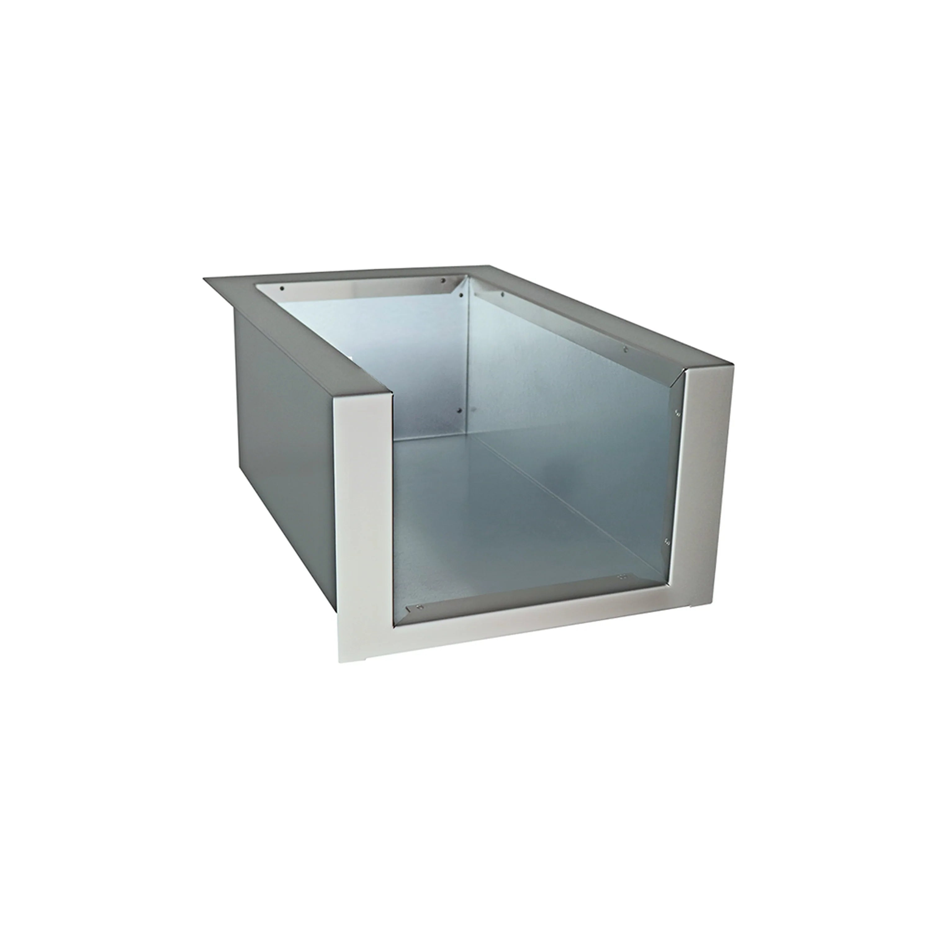 Stainless steel liner jacket, box-shaped with open top and inner cavity