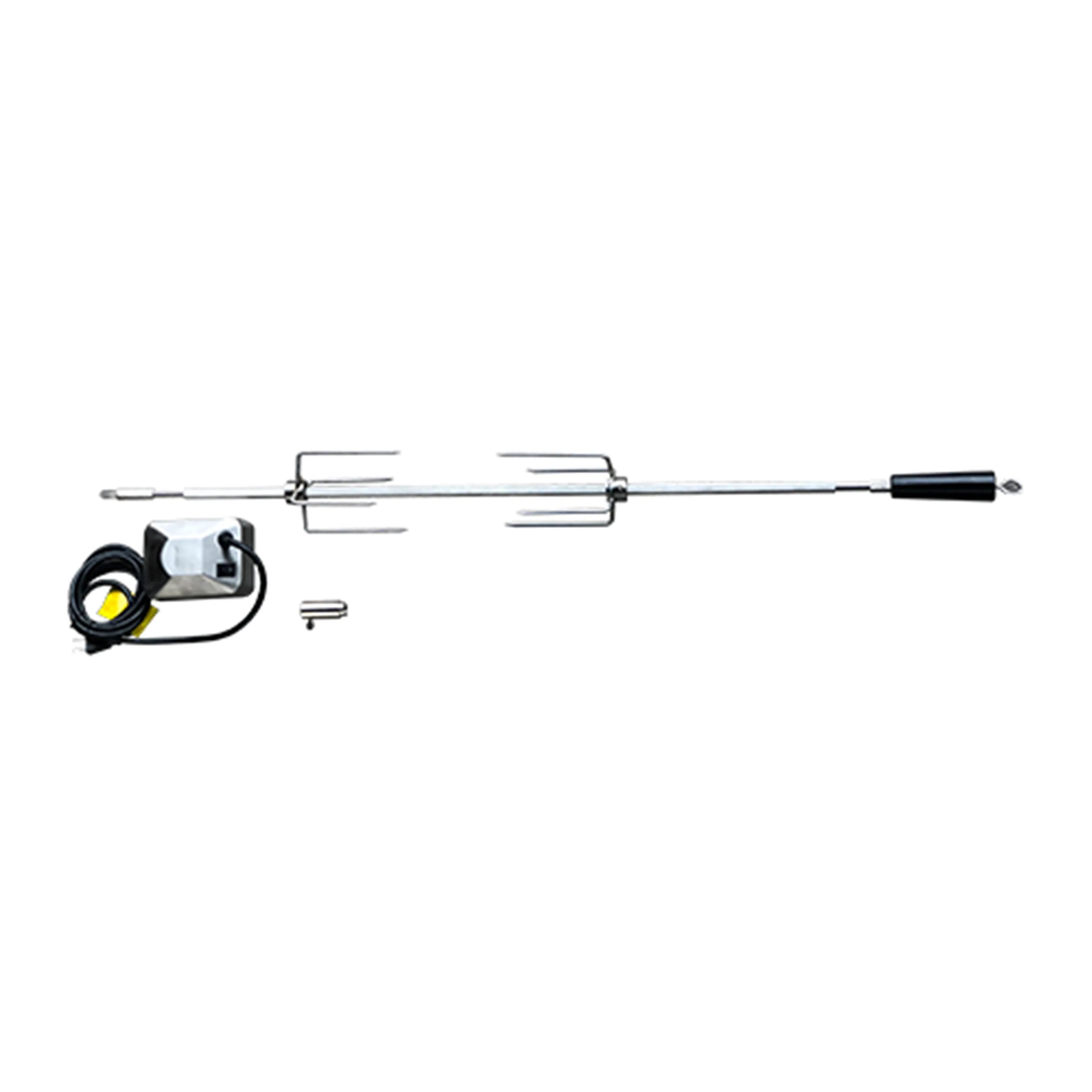 Rotisserie spit rod kit with forks and electric motor/cord