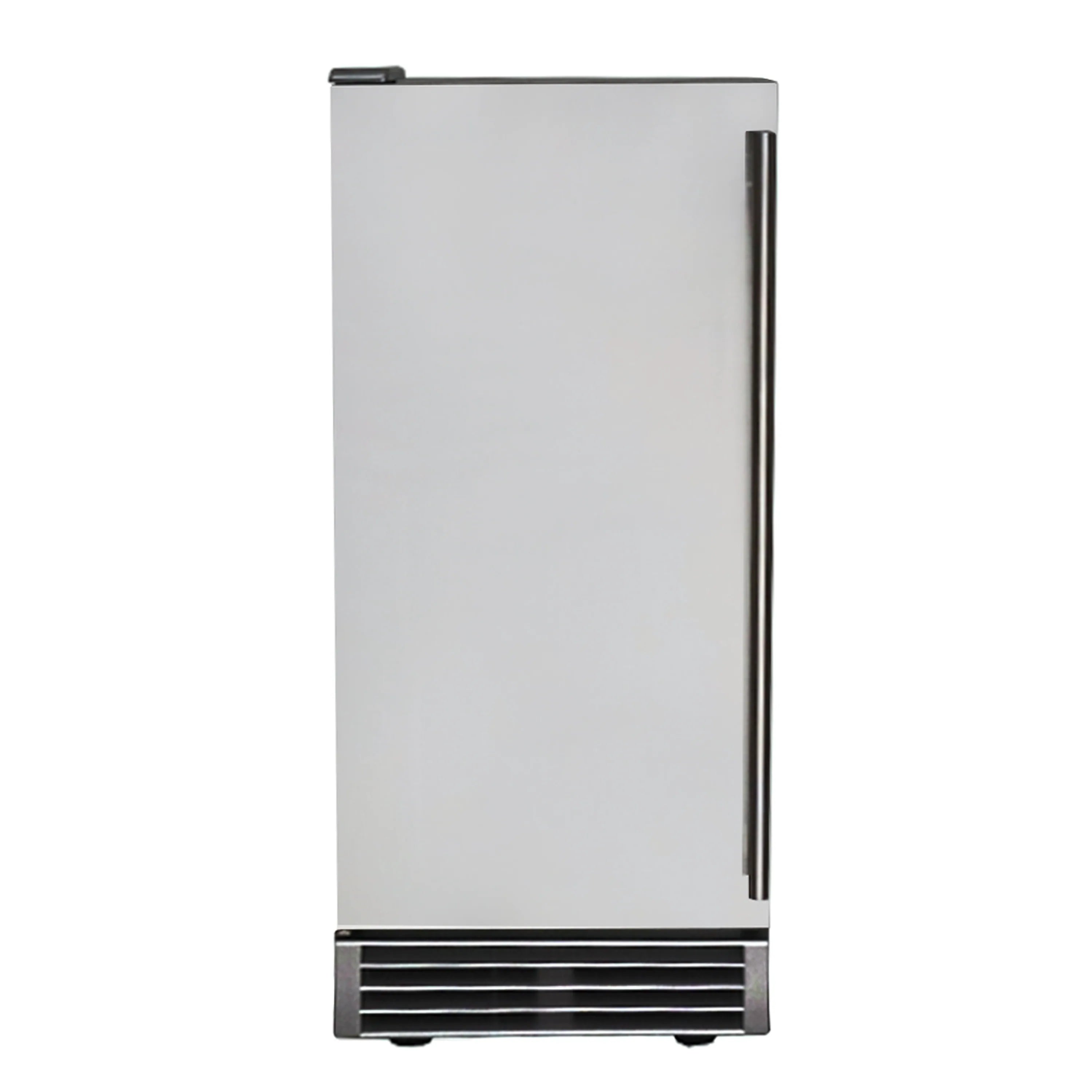 Stainless steel 15-inch ice maker with front grille and side handle