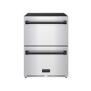Gordon Ramsay by Thor Kitchen 24-Inch Undercounter Built-In or Freestanding Drawer Refrigerator in Stainless Steel with Black Trim (RF24U-BLK)