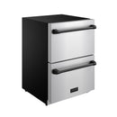 Gordon Ramsay by Thor Kitchen 24-Inch Undercounter Built-In or Freestanding Drawer Refrigerator in Stainless Steel with Black Trim (RF24U-BLK)
