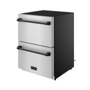 Gordon Ramsay by Thor Kitchen 24-Inch Undercounter Built-In or Freestanding Drawer Refrigerator in Stainless Steel with Black Trim (RF24U-BLK)
