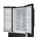 Gordon Ramsay by Thor Kitchen 30-Inch 17.5 cu ft French Door Counter Depth Refrigerator with Ice Maker in Black with Navy Blue Trim (RF3017FFD00-BLU)