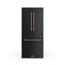 Gordon Ramsay by Thor Kitchen 30-Inch 17.5 cu ft French Door Counter Depth Refrigerator with Ice Maker in Black with Rose Gold Trim (RF3017FFD00-RSG)