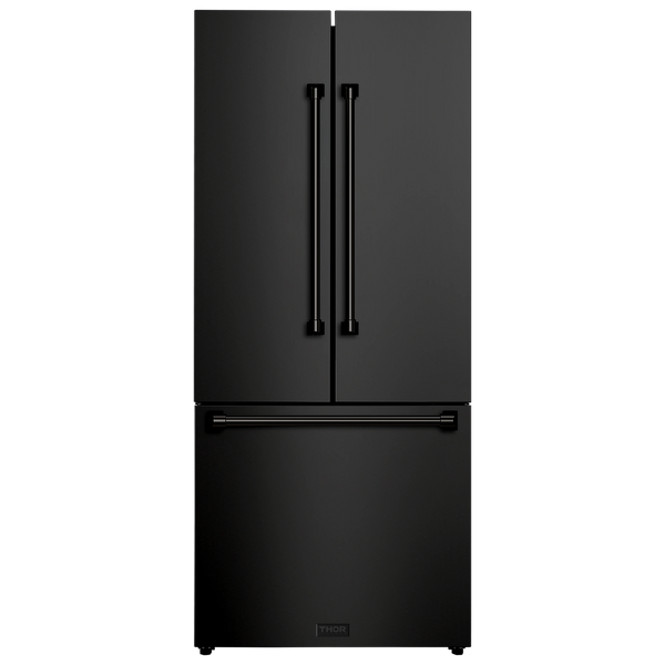 Thor Kitchen Gordon Ramsay Series 30-Inch 17.5 cu ft French Door Counter Depth Refrigerator with Ice Maker in Black (RF3017FFD00)