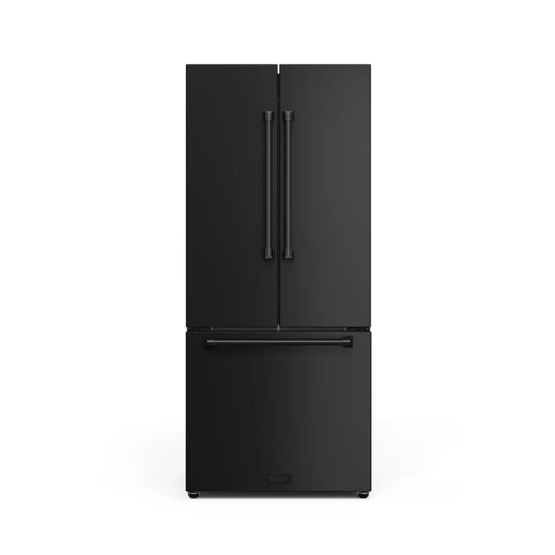 Thor Kitchen Gordon Ramsay Series 30-Inch 17.5 cu ft French Door Counter Depth Refrigerator with Ice Maker in Black (RF3017FFD00)