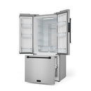 Gordon Ramsay by Thor Kitchen 30-Inch 17.5 cu ft French Door Counter Depth Refrigerator with Ice Maker in Stainless Steel with Black Trim (RF3017FFD99-BLK)