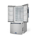 Gordon Ramsay by Thor Kitchen 30-Inch 17.5 cu ft French Door Counter Depth Refrigerator with Ice Maker in Stainless Steel with Navy Blue Trim  (RF3017FFD99-BLU)