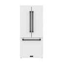 Gordon Ramsay by Thor Kitchen 30-Inch 17.5 cu ft French Door Counter Depth Refrigerator with Ice Maker in White with Black Handles (RF3017FFDW-BLK)