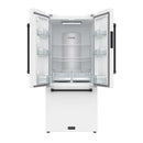 Gordon Ramsay by Thor Kitchen 30-Inch 17.5 cu ft French Door Counter Depth Refrigerator with Ice Maker in White with Black Handles (RF3017FFDW-BLK)