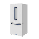 Gordon Ramsay by Thor Kitchen 30-Inch 17.5 cu ft French Door Counter Depth Refrigerator with Ice Maker in White with Blue Handles (RF3017FFDW-BLU)