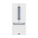 Gordon Ramsay by Thor Kitchen 30-Inch 17.5 cu ft French Door Counter Depth Refrigerator with Ice Maker in White with Blue Handles (RF3017FFDW-BLU)