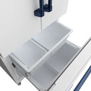 Gordon Ramsay by Thor Kitchen 30-Inch 17.5 cu ft French Door Counter Depth Refrigerator with Ice Maker in White with Blue Handles (RF3017FFDW-BLU)