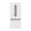 Gordon Ramsay by Thor Kitchen 30-Inch 17.5 cu ft French Door Counter Depth Refrigerator with Ice Maker in White with Blue Handles (RF3017FFDW-BLU)