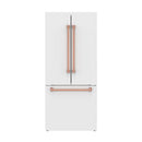 Gordon Ramsay by Thor Kitchen 30-Inch 17.5 cu ft French Door Counter Depth Refrigerator with Ice Maker in White with Rose Gold Handles (RF3017FFDW-RSG)