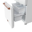 Gordon Ramsay by Thor Kitchen 30-Inch 17.5 cu ft French Door Counter Depth Refrigerator with Ice Maker in White with Rose Gold Handles (RF3017FFDW-RSG)