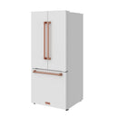 Gordon Ramsay by Thor Kitchen 30-Inch 17.5 cu ft French Door Counter Depth Refrigerator with Ice Maker in White with Rose Gold Handles (RF3017FFDW-RSG)