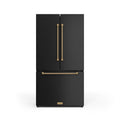 Gordon Ramsay by Thor Kitchen 36-Inch 20.3 cu ft French Door Counter Depth Refrigerator with Ice Maker in Black with Bronze Trim (RF3621CTD00-BRZ)