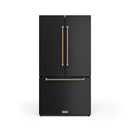 Gordon Ramsay by Thor Kitchen 36-Inch 20.3 cu ft French Door Counter Depth Refrigerator with Ice Maker in Black with Bronze Trim (RF3621CTD00-BRZ)