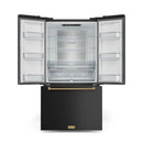 Gordon Ramsay by Thor Kitchen 3-Piece Appliance Package - 36-Inch Gas Range with Tilt Panel, 36-Inch Refrigerator, and Dishwasher in Black with Bronze Trim