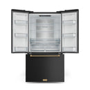 Gordon Ramsay by Thor Kitchen 4-Piece Appliance Package -  36-Inch Electric Range, Wall Mount Range Hood, 36-Inch French Door Refrigerator, and Dishwasher in Black with Bronze Trim