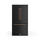 Gordon Ramsay by Thor Kitchen 36-Inch 20.3 cu ft French Door Counter Depth Refrigerator with Ice Maker in Black with Rose Gold Trim (RF3621CTD00-RSG)