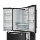 Gordon Ramsay by Thor Kitchen 4-Piece Appliance Package -  36-Inch Electric Range, Wall Mount Range Hood, 36-Inch French Door Refrigerator, and Dishwasher in Black with Bronze Trim