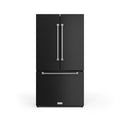Gordon Ramsay by Thor Kitchen 36-Inch 20.3 cu ft French Door Counter Depth Refrigerator with Ice Maker in Black with Stainless Steel Trim (RF3621CTD00-SS)