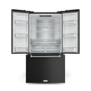Gordon Ramsay by Thor Kitchen 4-Piece Appliance Package -  30-Inch Electric Range,  Wall Mount Range Hood, 36-Inch French Door Refrigerator, and Dishwasher in Black with Stainless Steel Trim
