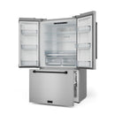 Gordon Ramsay by Thor Kitchen 36-Inch 20.3 cu ft French Door Counter Depth Refrigerator with Ice Maker in Stainless Steel with Black Trim (RF3621CTD99-BLK)